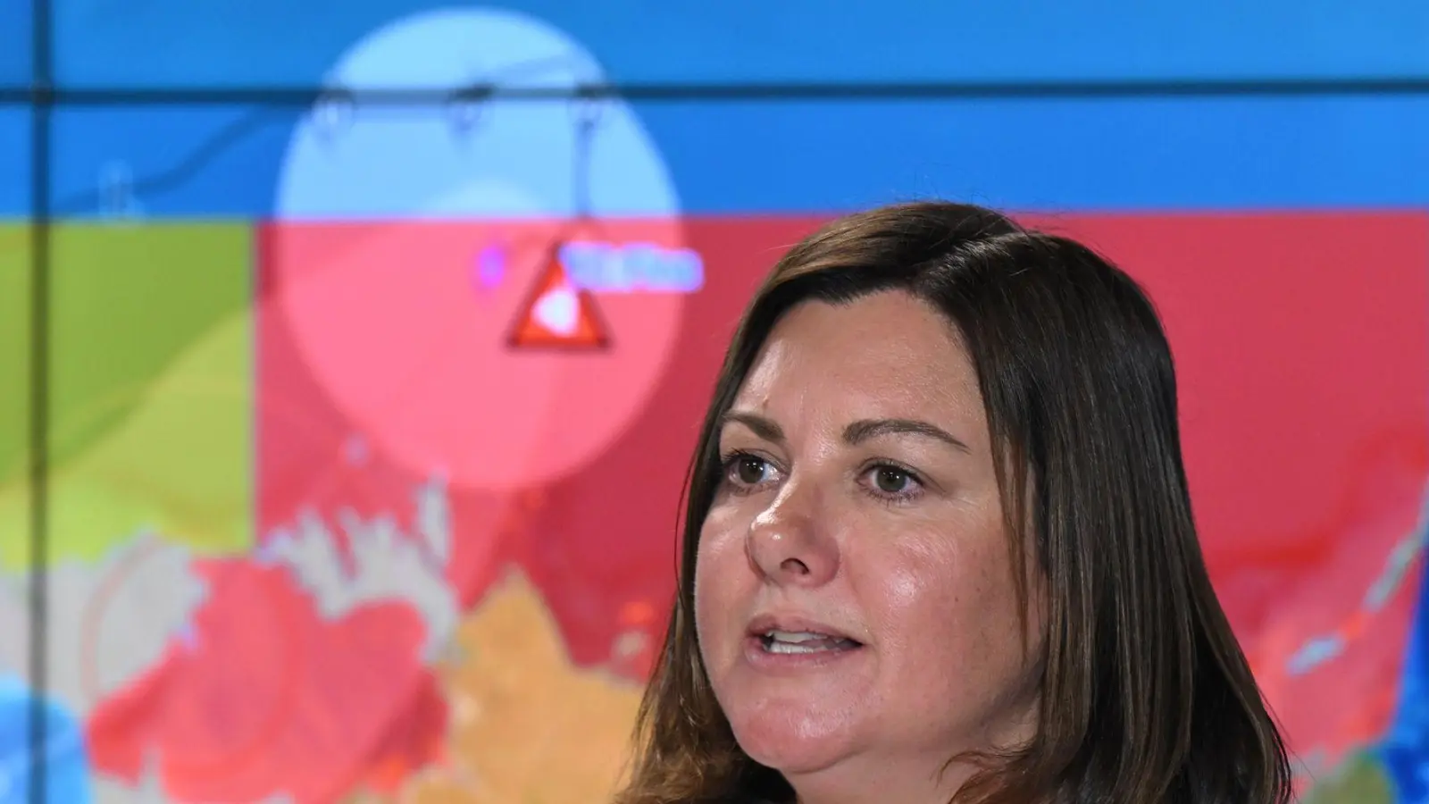 Australiens Katastrophenschutzministerin Kristy McBain warnte vor der zerstörerisch Kraft von Zyklon „Fina“.  (Foto: Lukas Coch/AAP/dpa)