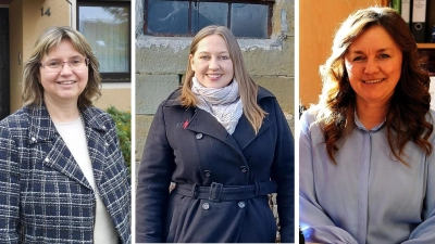 Renate Hans (Lehrberg), Eileen Gillwald (Oberdachstetten) und Margarita Kerschbaum (Steinsfeld, von links) wünschen sich mehr Frauen in der Kommunalpolitik. (Foto: Thomas Schaller/Agnes Schächer/Simone Hedler)