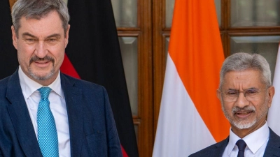 CSU-Chef Söder will eine engere Beziehung zu Indien. Künftig solle es mehr Waffenexporte aus Deutschland geben.  (Foto: Jörg -/BayerischenStaatskanzlei/dpa)