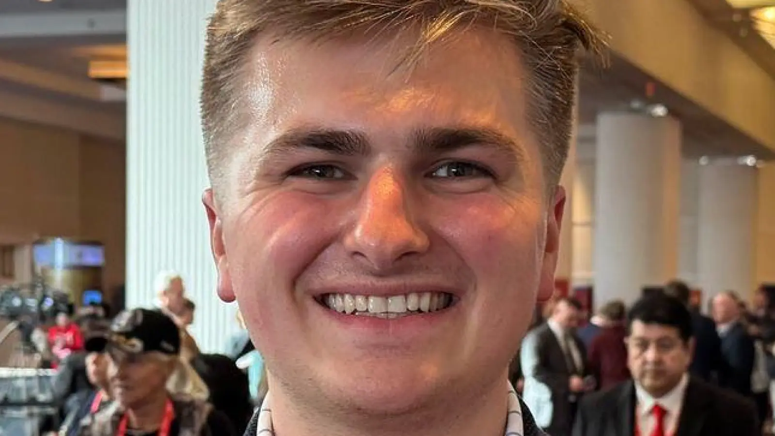 Keaton Butowsky aus Texas findet, dass die USA bei den Nato-Ausgaben unfair behandelt werden. (Foto: Luzia Geier/dpa)