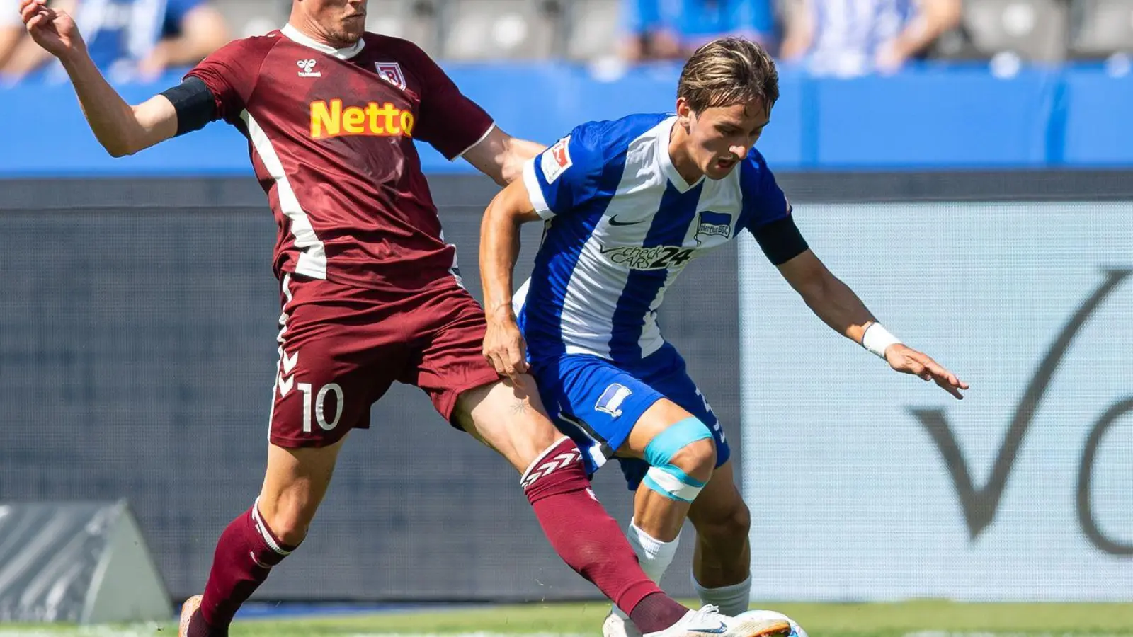 Für Hertha war es das erste Spiel nach dem Abgang von Haris Tabakovic. (Foto: Sebastian Räppold/Matthias Koch/dpa)