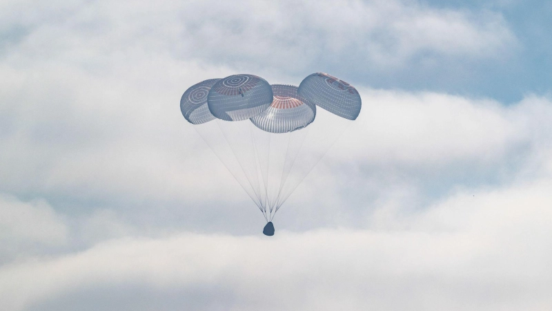 Die „Crew 12“ ist zurück auf der Erde.  (Foto: Keegan Barber/NASA/AP/dpa)