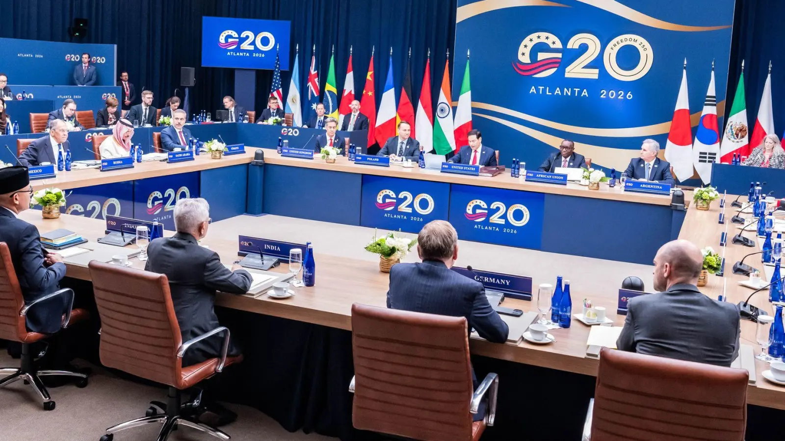 Die Außenminister der G20-Runde der großen Industrie- und Schwellenländer beraten in Atlanta unter anderem über die Folgen der Kriege in der Ukraine und im Iran. (Foto: Michael Kappeler/dpa)