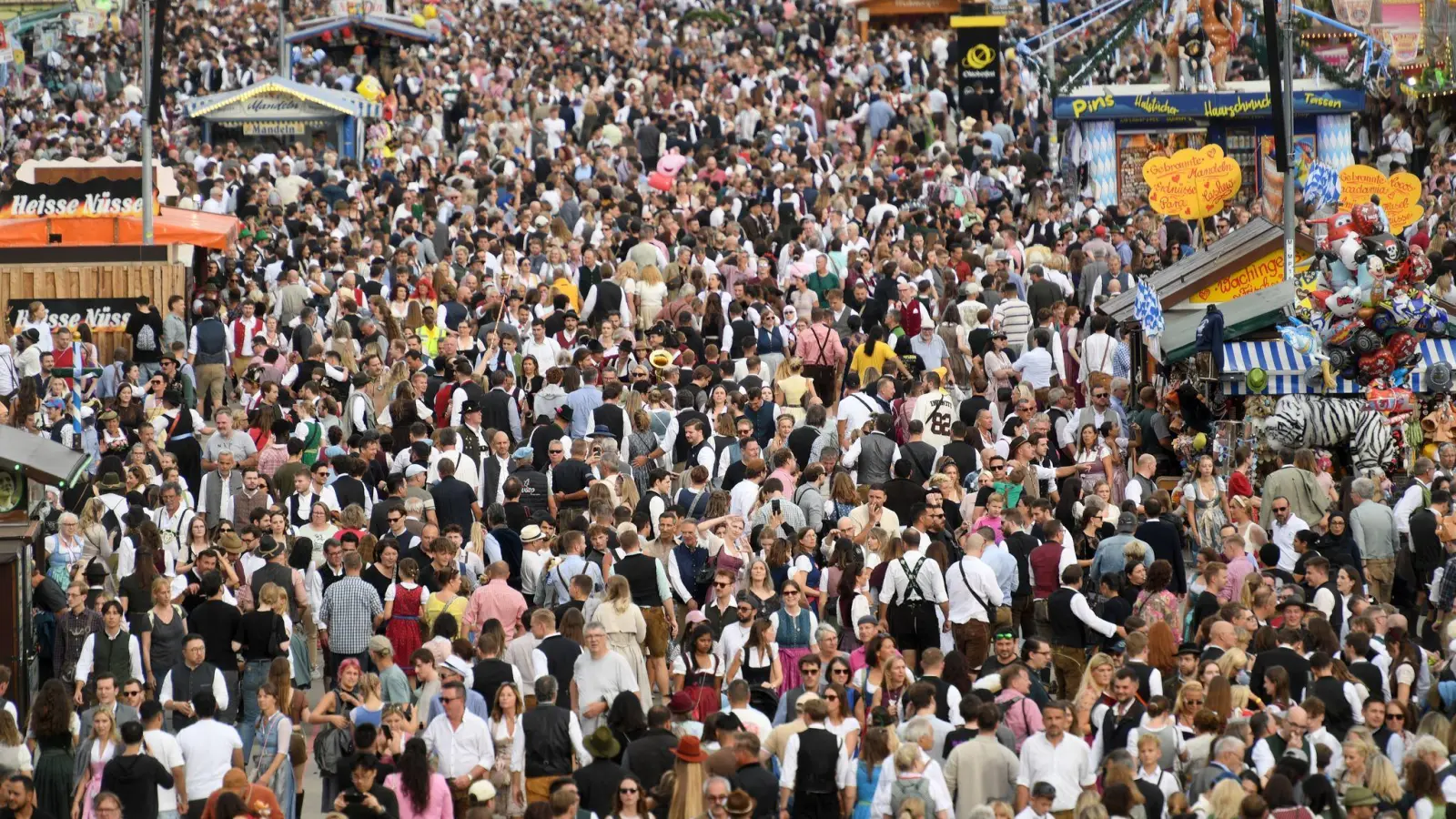Am ersten Wiesn-Wochenende kamen mehr internationale Besucher aufs Oktoberfest. (Archivbild) (Foto: Felix Hörhager/dpa)