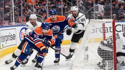 Leon Draisaitl ist Edmontons Matchwinner im vierten Spiel gegen die Kings. (Foto: JASON FRANSON/The Canadian Press/AP/dpa)