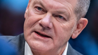 Kanzler Scholz macht eine klare Ansage für den Fall einer Wahlniederlage. (Foto: Michael Kappeler/dpa)