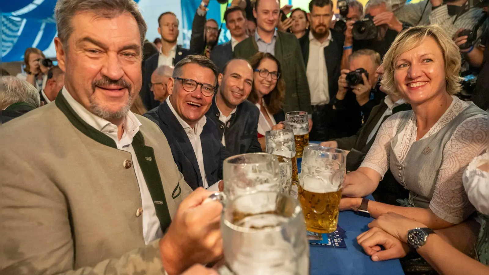 Markus Söder (CSU) hält den Wahlausgang in Ostdeutschland für ein „Erdbeben“. (Foto: Peter Kneffel/dpa)