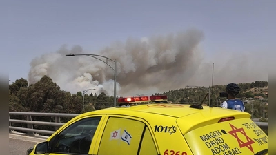 Waldbrände wüten bei Jerusalem.  (Foto: ---/Magen David Adom/dpa)