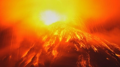 Aus dem Krater des Feuervulkans fließt Lava. (Foto: Moises Castillo/AP/dpa)