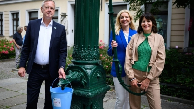 Die Berliner Wasserbetriebe kümmern sich um sämtliche Schwengelpumpen der Hauptstadt.  (Foto: Bernd von Jutrczenka/dpa)