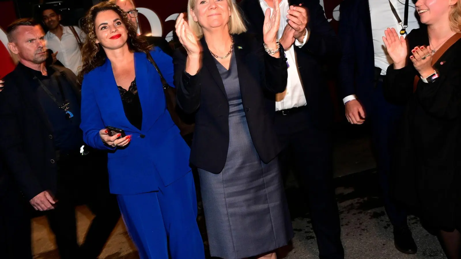 Magdalena Anderssons Sozialdemokraten werden wohl stärkste Kraft. (Foto: Jonas Ekstroemer/TT News Agency/AP/dpa)