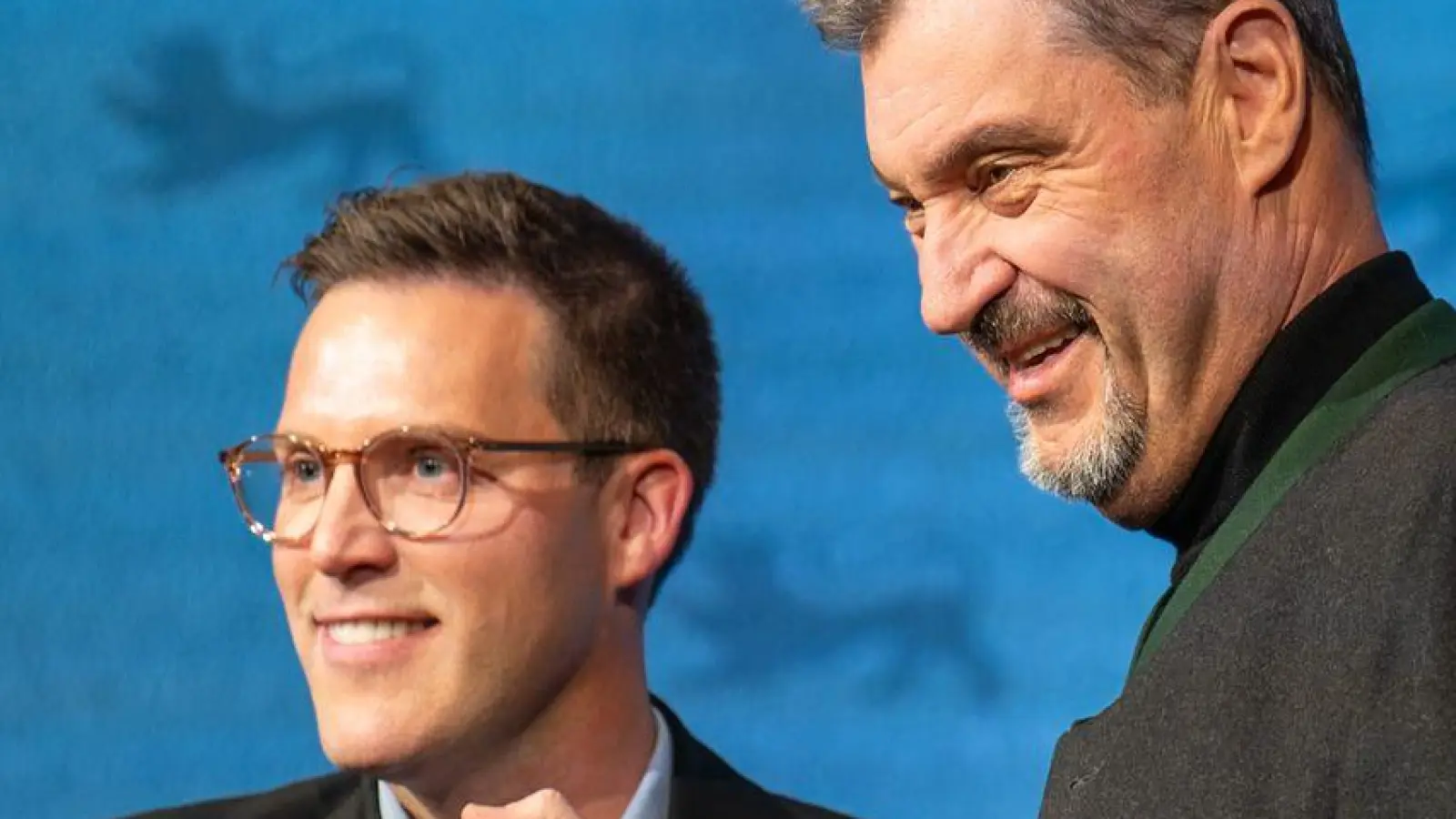 Manuel Hagel und Markus Söder betonen die Bedeutung der Südländer. (Foto: Silas Stein/dpa)