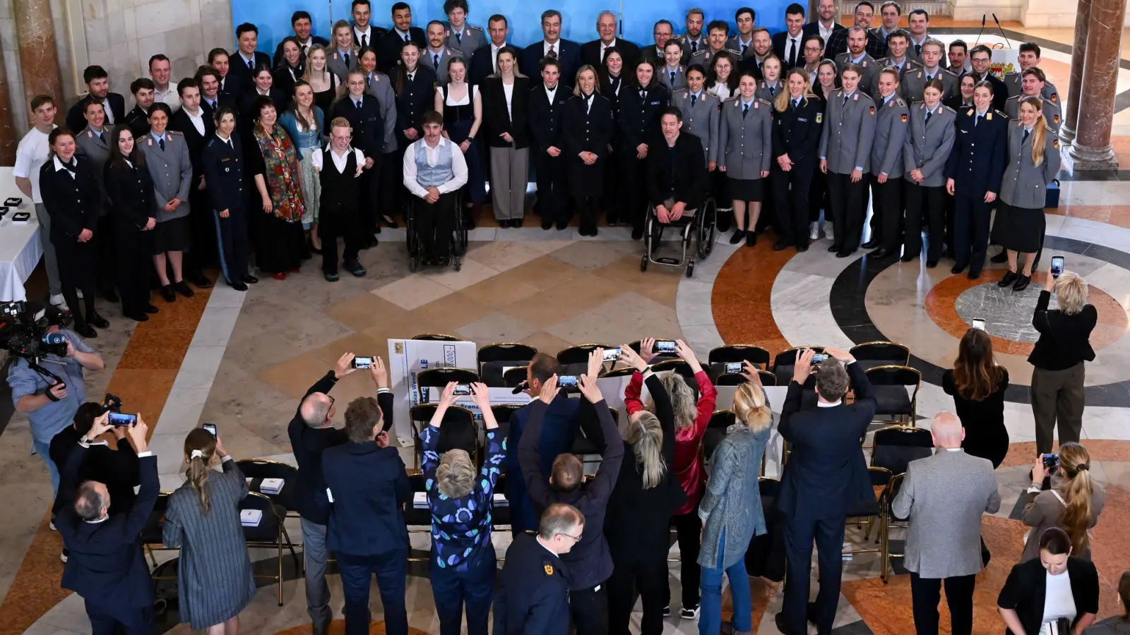 Großer Empfang für Bayerns Olympioniken in der Bayerischen Staatskanzlei.  (Foto: Sven Hoppe/dpa)