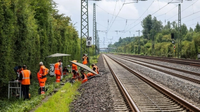 Nach einem Anschlag werden Kabel repariert. (Archivbild) (Foto: Christoph Reichwein/dpa)