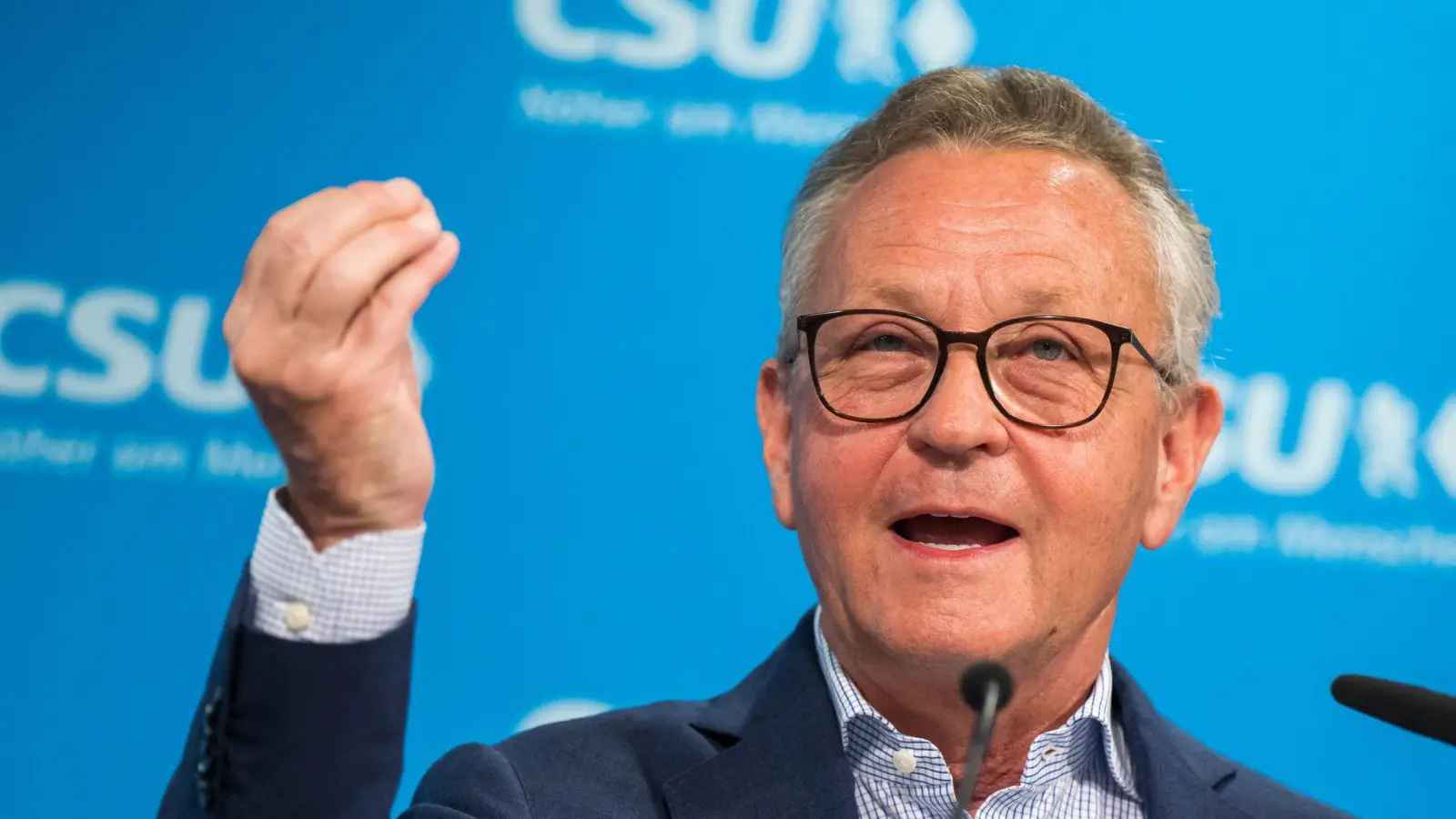 Der frühere Baywa-Chef Klaus Josef Lutz auf einer CSU-Veranstaltung im Jahr 2022. Lutz hat bislang sämtliche Vorwürfe im Zusammenhang mit der Schieflage der Baywa zurückgewiesen. (Archiv) (Foto: Peter Kneffel/dpa)