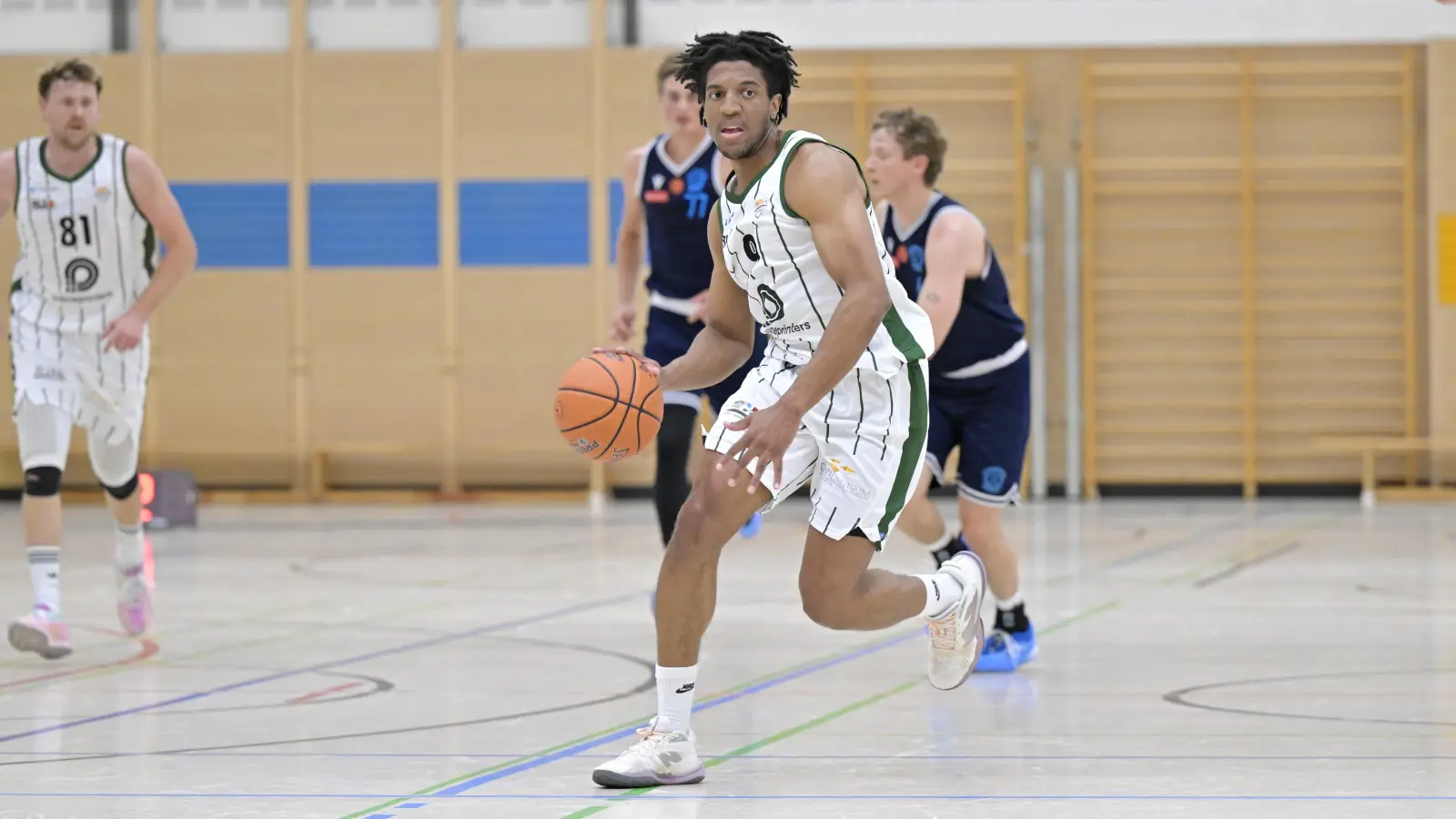 Über 31 Minuten auf dem Feld, elf Punkte: Fernando Noblet-Durruthy hatte gegen Aschaffenburg sein statistisch auffälligstes Spiel in dieser Saison für Neustadt. Unter der Woche plagten ihn dann leichte Knieprobleme. (Foto: Martin Rügner)