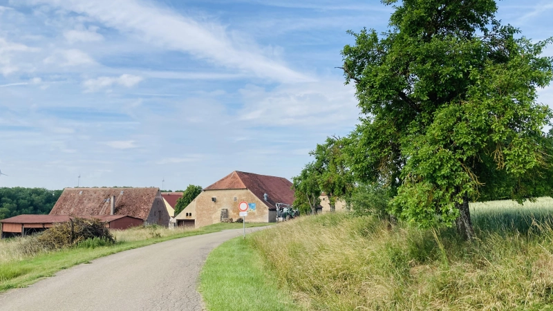 Blick auf Burgstall: Auf das Dach eines Nebengebäudes dürfen rote PV-Module aufgebracht werden, jedoch keine schwarzen. (Foto: Clarissa Kleinschrot)