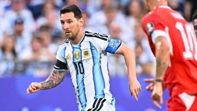 Lionel Messi (l.) und seine Argentinier stehen im Halbfinale. (Foto: Tom Weller/dpa)