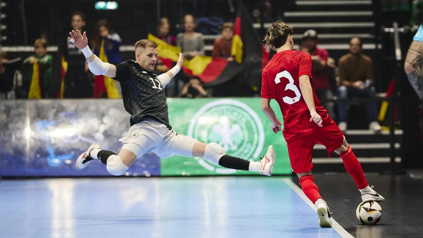 Kommt ein Pless geflogen: Der Torhüter aus Rothenburg bestritt gegen die Türkei in Nürnberg seinen 52. Einsatz im Nationaltrikot. (Foto: Wolfgang Zink)