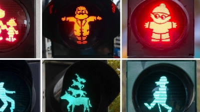 Deutschlandweit werben Städte an Ampeln mit ihren Maskottchen. (Archivbild) (Foto: dpa)