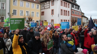 Bei der Demo am Marktplatz ging es friedlich zu. (Foto: Hans-Bernd Glanz)