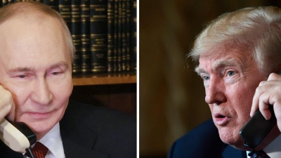 US-Präsident Donald Trump und Kremlchef Wladimir Putin haben nach Angaben aus Moskau erneut telefoniert. (Archivbild) (Foto: Mikhail Metzel/Pool Sputnik Kremlin/AP/dpa)