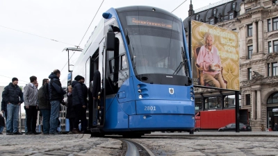 Die Tram wurde in der Arnulfstraße in der Nähe des Paketpostareals gestoppt. (Archivbild) (Foto: Sven Hoppe/dpa)