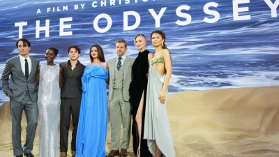 Zur Besetzung des bildgewaltigen Kinospektakels von Christopher Nolan gehören Robert Pattinson, Lupita Nyong'o, Tom Holland, Anne Hathaway, Matt Damon, Charlize Theron und Zendaya. (Archivbild) (Foto: Scott A Garfitt/Invision/AP/dpa)