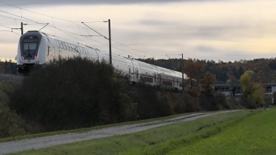Noch rauschen die Züge nur am Gelände des möglichen künftigen Bahn-Güterverkehrszentrums im geplanten Gewerbe- und Industriegebiet Interfranken vorbei.  (Foto: Thomas Schaller)