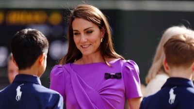 Kate hat sich zuletzt öffentlich bei der Siegerehrung des Tennisturniers von Wimlbedon gezeigt. (Archivbild) (Foto: Mike Egerton/PA Wire/dpa)