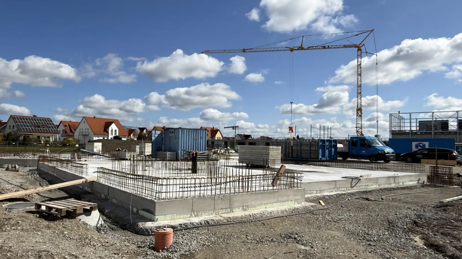 Der Neubau der Kindertagesstätte ist eines der großen Projekte der Stadt, die sich mit entsprechenden Ausgaben im Haushalt wiederfinden.  (Foto: Susanne Pöhlmann)