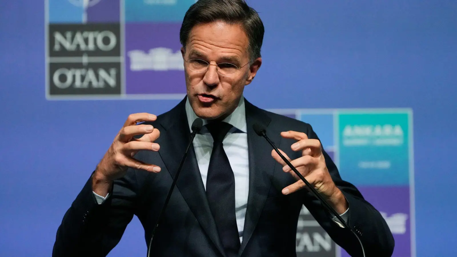 Aus Sicht von Nato-Generalsekretär Mark Rutte geht die Entwicklung der Verteidigungsausgaben in die richtige Richtung. (Foto: Hussein Malla/AP/dpa)