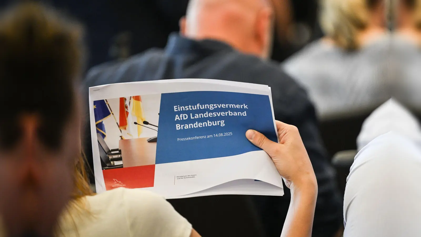 Das Gutachten zur Einstufung der AfD Brandenburg als gesichert rechtsextremistisch wurde am Donnerstag offengelegt.  (Foto: Britta Pedersen/dpa)