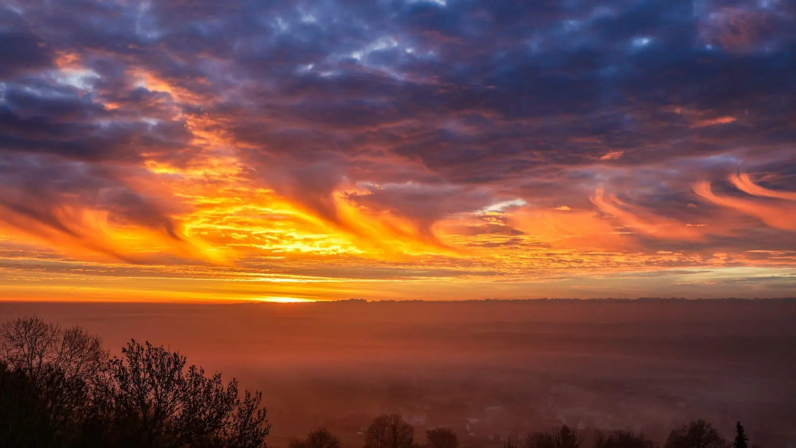 1. Advent in Orange - Wetter in Oberschwaben (Foto: Thomas Warnack/dpa)