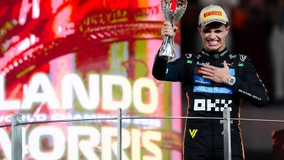 Lando Norris wird der Gejagte sein von Anfang an im kommenden Jahr.  (Foto: David Davies/PA Wire/dpa)