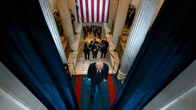 Donald Trump will unmittelbar nach seiner Vereidigung als US-Präsident folgenschwere Entscheidungen treffen.  (Foto: Kenny Holston/Pool The New York Times/AP/dpa)