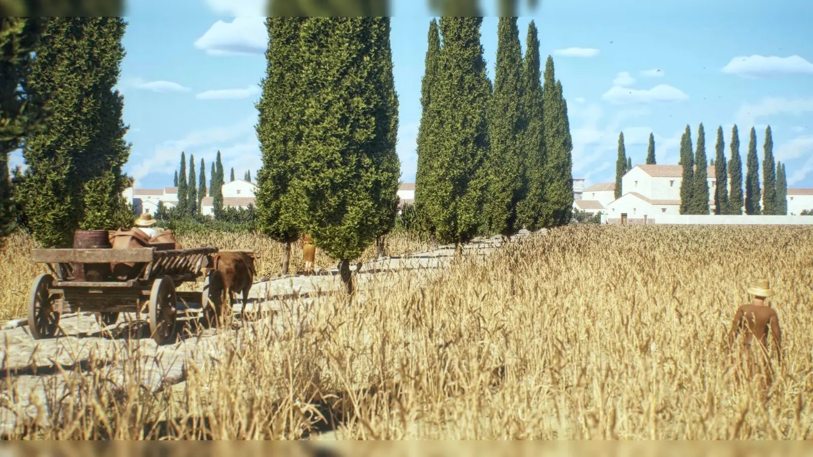 Vielbefahrene Straßen waren oft gepflastert, wie in der antiken Stadt Timgad in Algerien (Foto: -/tiner-e, Artas Media, MINERVA/dpa)