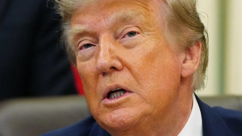US-Präsident Trump rückt wieder von seiner Gebührenidee in der Straße von Hormus ab. (Foto: Julia Demaree Nikhinson/AP/dpa)