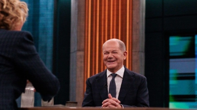 Bundeskanzler Olaf Scholz in der ARD-Sendung „Caren Miosga“. (Foto: Carsten Koall/dpa)