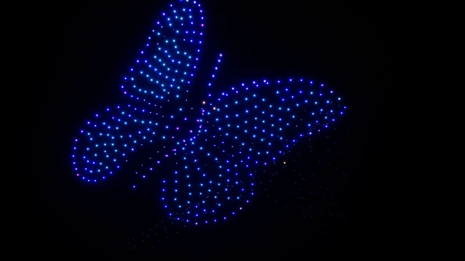 Am Himmel über München leuchtete zum Beispiel ein großer Schmetterling. (Foto: Sven Hoppe/dpa)