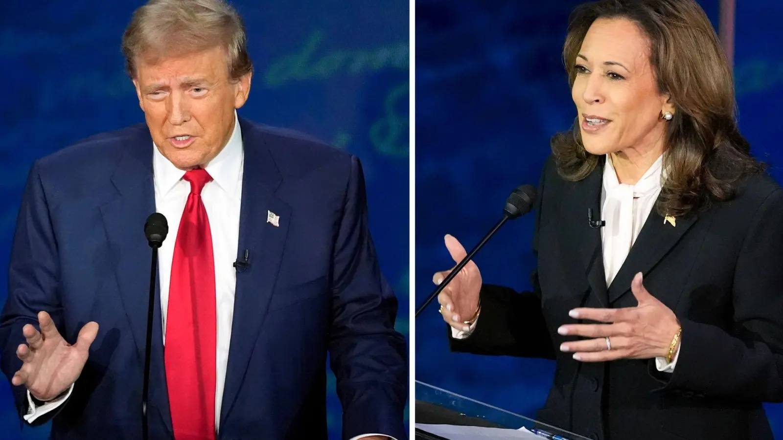 Donald Trump lehnt eine Revanche gegen Kamala Harris auf der Fernsehbühne ab. (Archivbild) (Foto: Alex Brandon/AP/dpa)