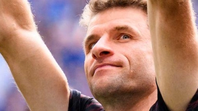 Thomas Müller nach seinem letzten Bundesliga-Spiel. (Foto: Tom Weller/dpa)