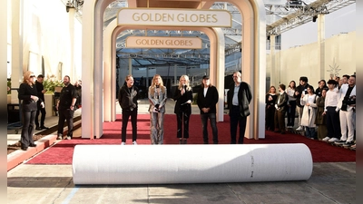 Der rote Teppich für die Golden-Globe-Gala ist ausgerollt. (Foto: Richard Shotwell/Invision/AP/dpa)