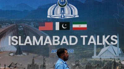 Am Nachmittag sollen die Gespräche zwischen den USA und dem Iran beginnen - unter pakistanischer Vermittlung.  (Foto: Anjum Naveed/AP/dpa)