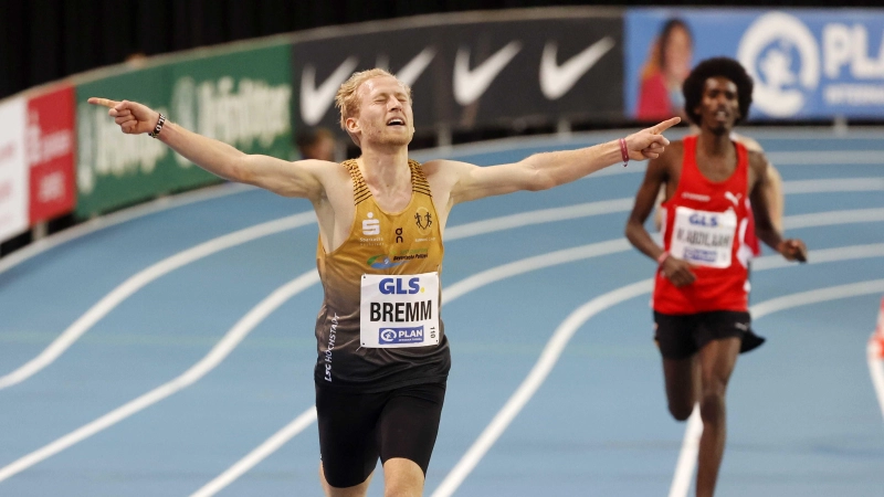 Als Deutscher Meister in der Halle über 3000 Meter ließ Florian Bremm unter anderem Mohamed Abdilaahi hinter sich. (Foto: Theo Kiefner)