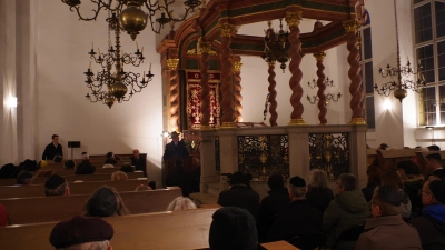 In der Ansbacher Synagoge wurde der Opfer der NS-Diktatur am 9. November 1938 gedacht.  (Foto: Jannic Hofmuth)