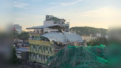 Das eingestürzte Gebäude hat sich noch im Bau befunden. (Foto: -/Informationsbüro von Angeles City/XinHua/dpa)