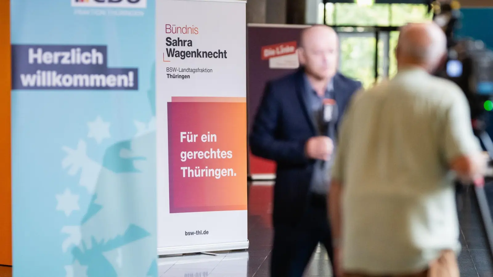 In der BSW-Fraktion steht es 13 zu 2 für die Fortsetzung des Regierungsbündnisses in Thüringen.  (Foto: Jacob Schröter/dpa)