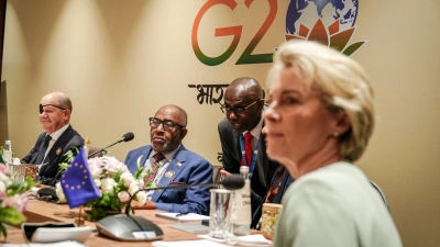 Ursula von der Leyen, Präsidentin der Europäischen Kommission, beim G20-Gipfel. (Foto: Kay Nietfeld/dpa)