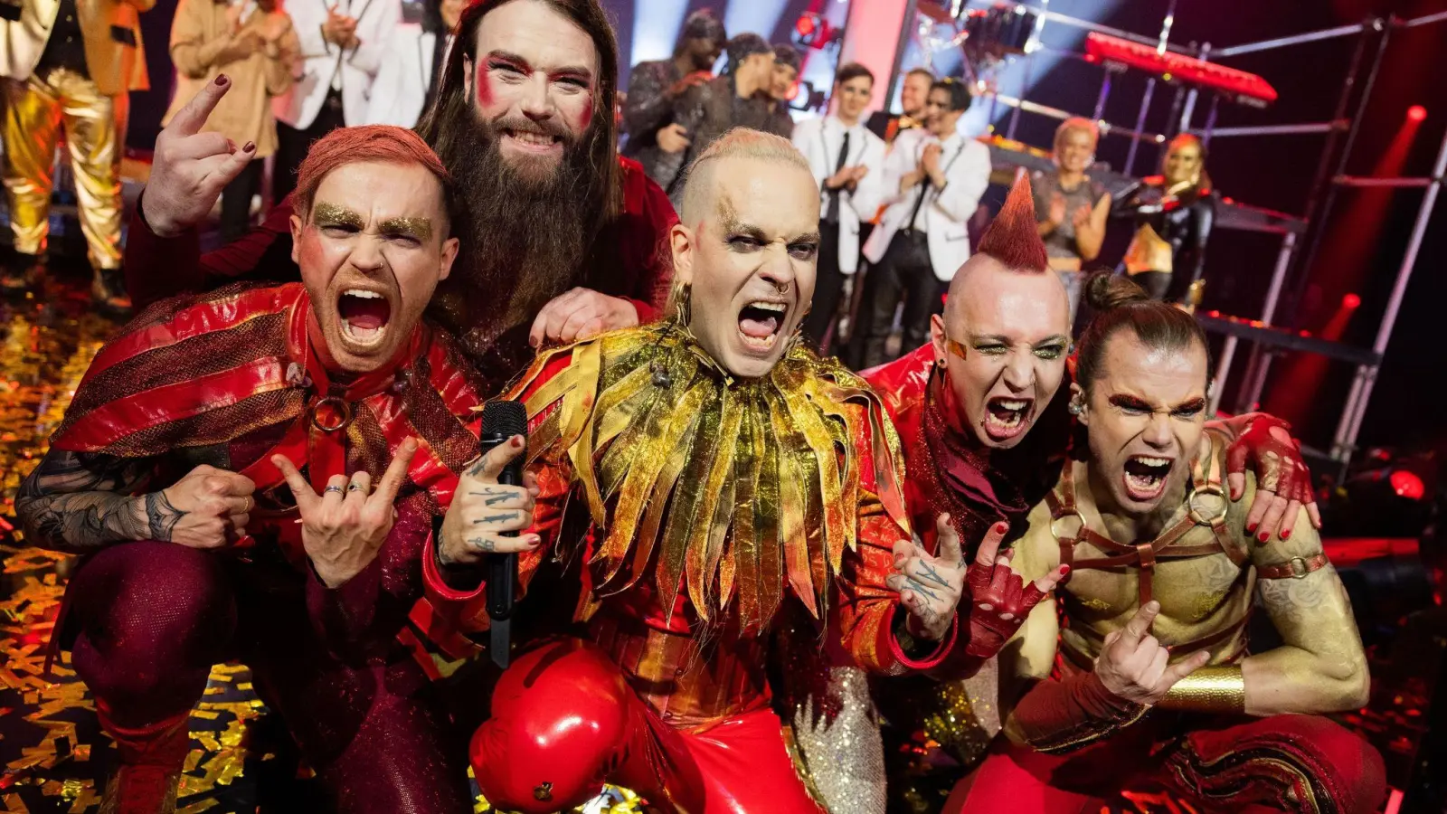 Die Metal-Rockband „Lord Of The Lost” wird Deutschland am 13. Mai beim ESC-Finale in Liverpool vertreten. (Foto: Rolf Vennenbernd/dpa)